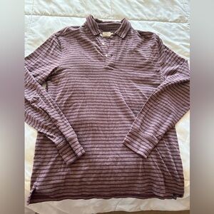 FAHERTY Men’s FREEMONT STRIPE Movement Long Sleeve Polo Pima Cotton Medium